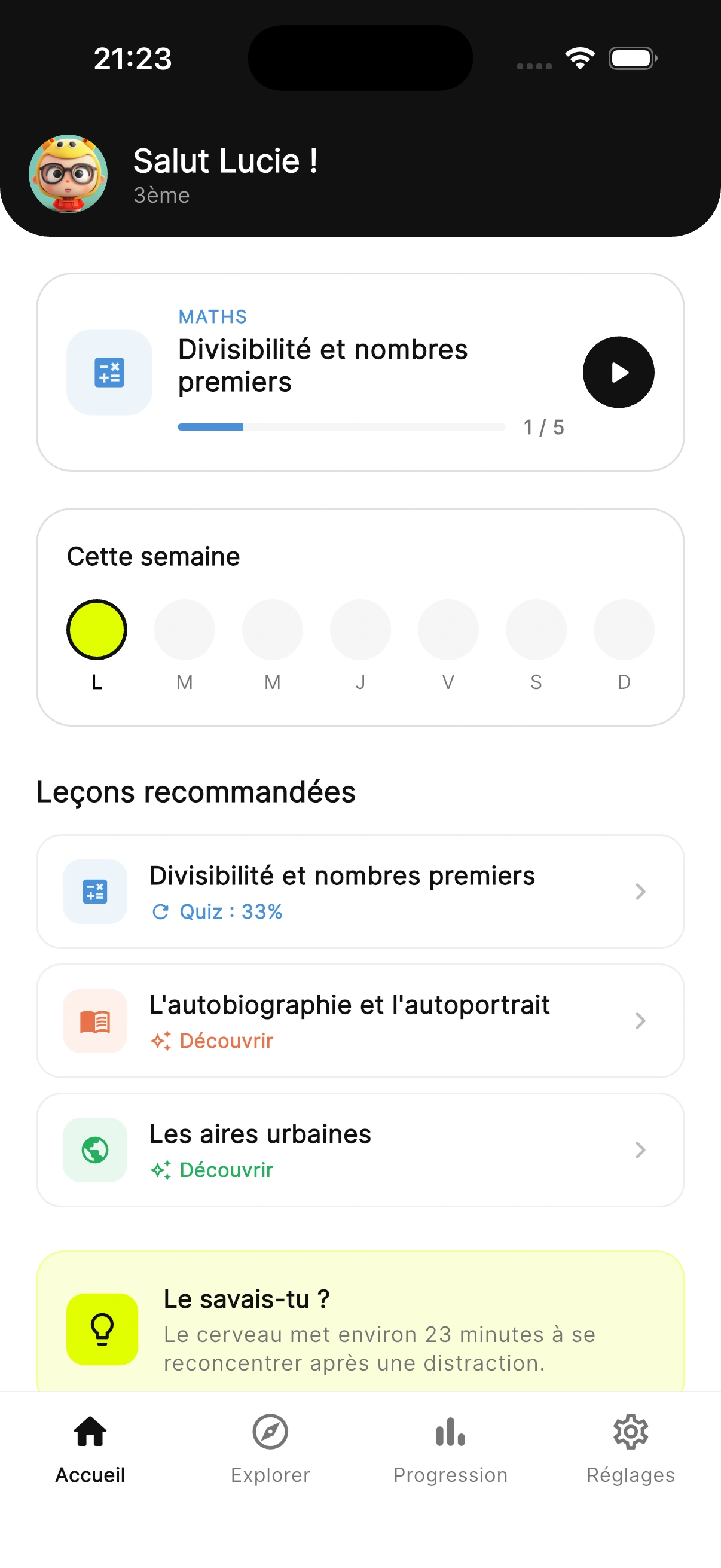 Écran d'accueil Reviso